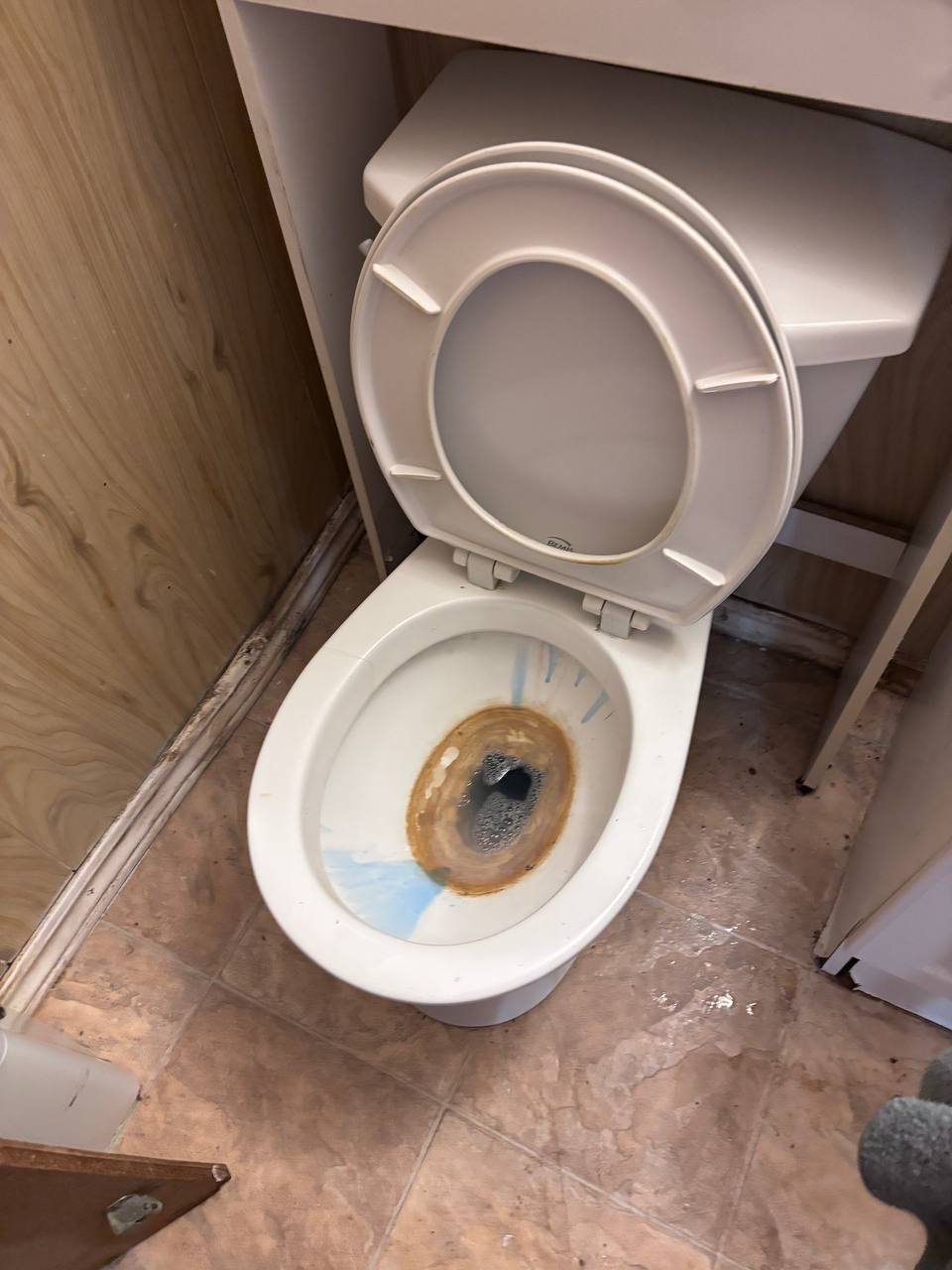 Before — Toilet, dirty unit